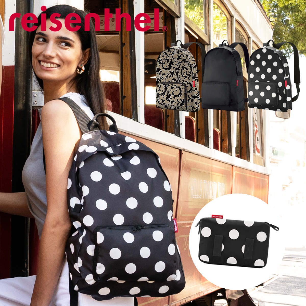 リュック 折りたたみ reisenthel MINI MAXI RUCKSACK （ ライゼンタール リュックサック 軽量 エコバッグ マイバッグ レディース 撥水加工 買物 旅行 お買い物バッグ おしゃれ 携帯 コンパクト 持ち運び ショッピングバッグ ） 【BLACK】