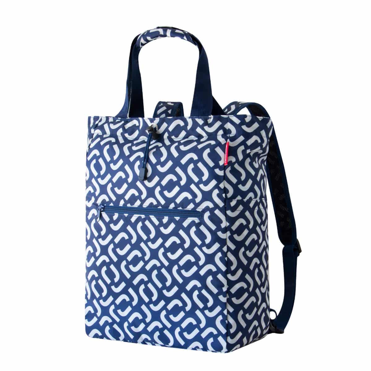 ショッピングバッグ reisenthel MINI MAXI 2-IN-1 PLUS （ リュックサック トートバッグ 折りたたみ 軽量 エコバッグ 撥水加工 買物 旅行 マイバッグ レディース お買い物バッグ リュック コンパクト 持ち運び ） 【SIGNATURENAVY】