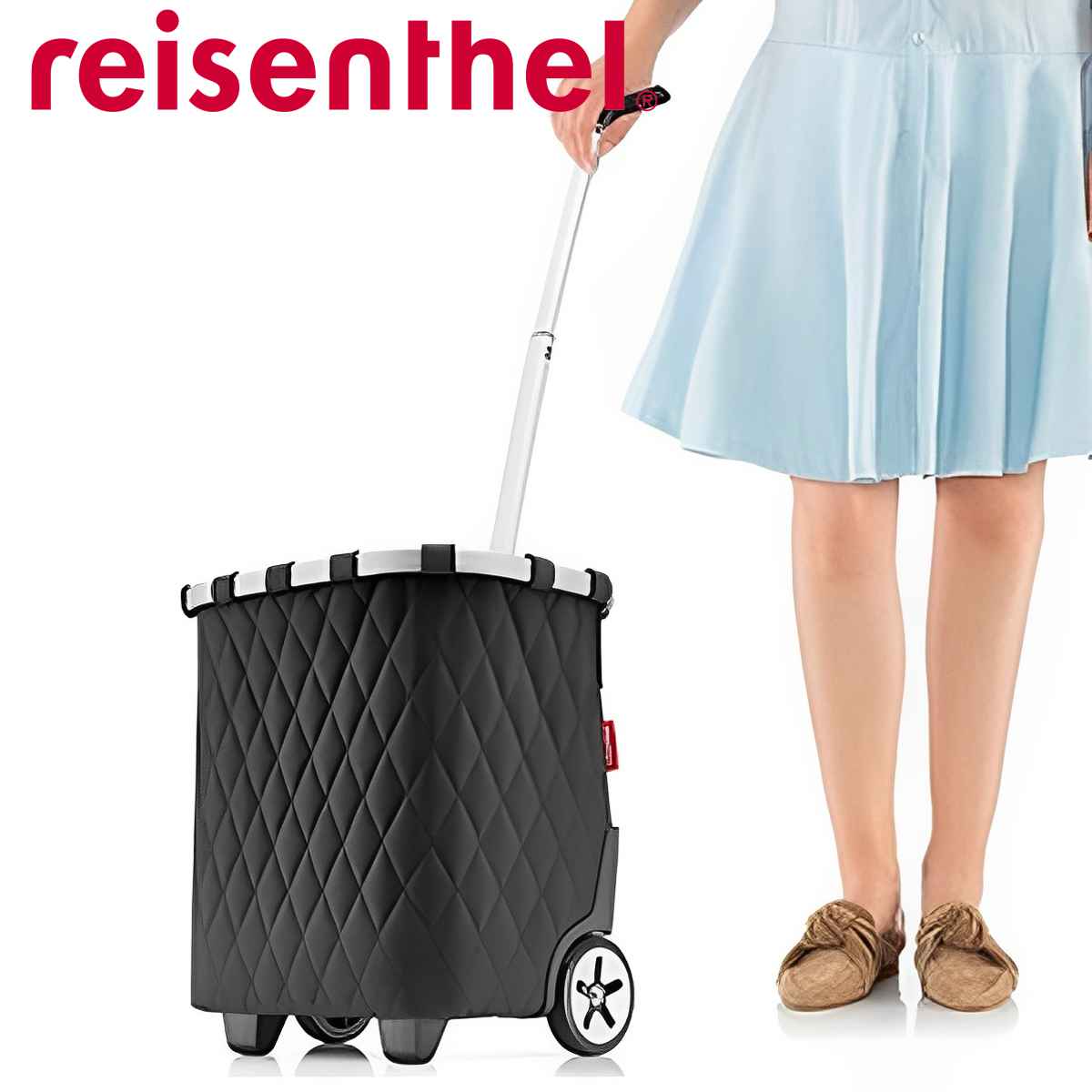 ショッピングカート ライゼンタール CARRYCRUISER RHOMBUS BLACK （ 40L 買い物カート 頑丈 大容量 ブラック 2輪 黒 キャリーカート 伸縮ハンドル ショルダーベルト アウトドア おしゃれ ）