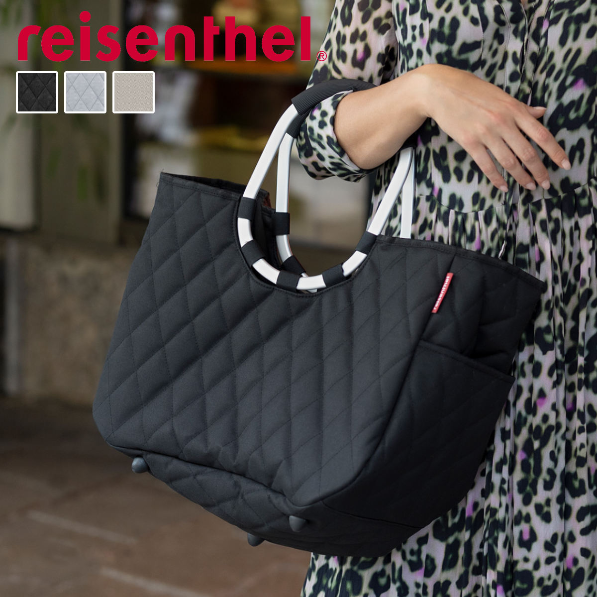 reisenthel ショッピングバッグ LOOPSHOPPER L （ エコバッグ マチ広 大容量 トートバッグ 買い物バッグ レディース バッグ マイバッグ 手提げ 肩掛け 大きい アルミハンドル ショルダーバッグ ジム ライゼンタール ） 【BLACK】