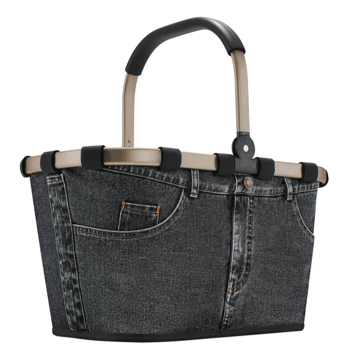 【アウトレット】 買い物カゴ reisenthel ライゼンタール CARRYBAG FRAME JEANS （ キャリーバッグ 買い物かご ショッピングバッグ 折りたたみ レジカゴ デニム 軽量 マイバッグ 車 ランドリー おしゃれ ） 【ダークグレー】