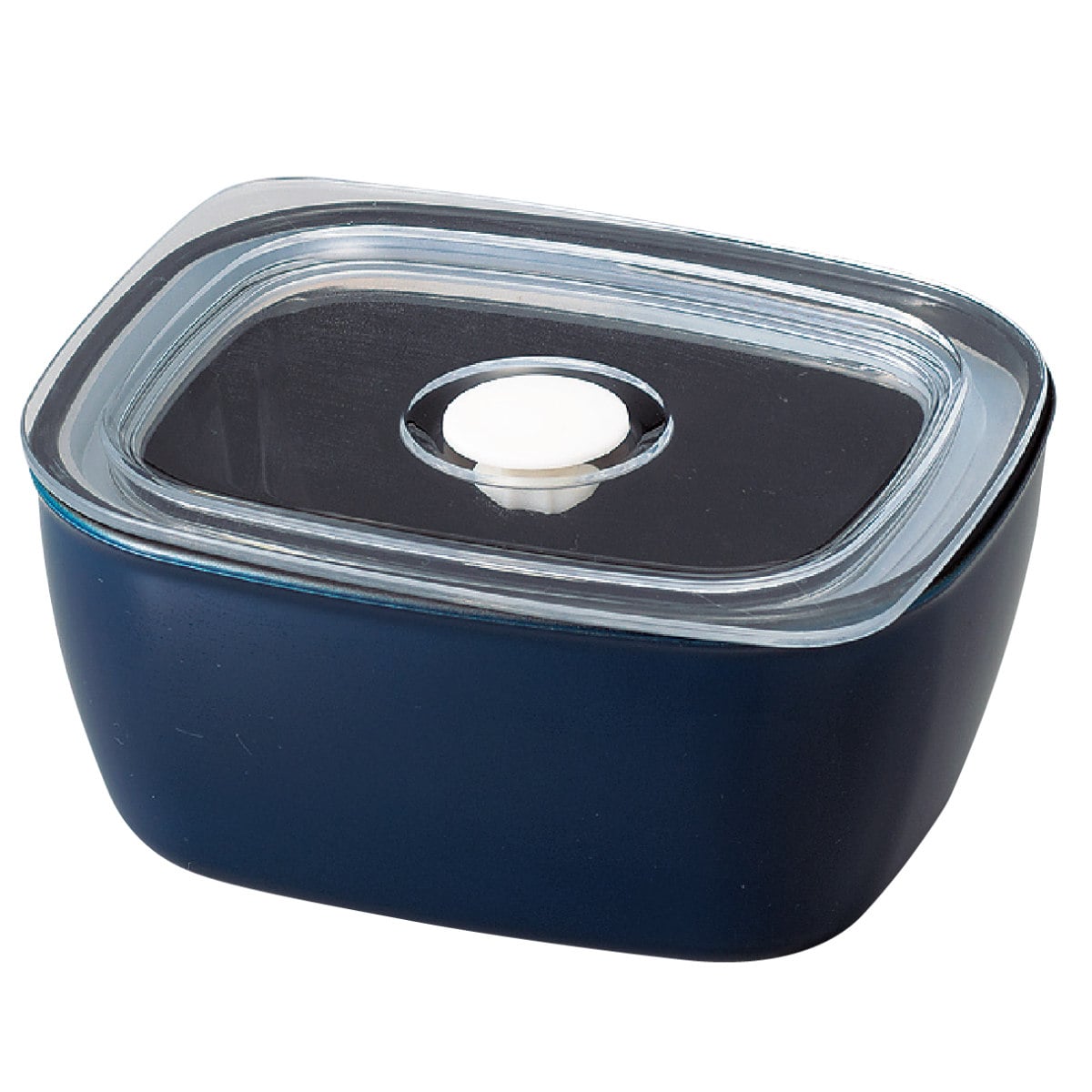 保存容器 450ml さっと洗える保存容器 M 450 （ 密閉 プラスチック 日本製 電子レンジ対応 食洗機対応 エア弁付き 保存 容器 密閉容器 食品保存 食品保存容器 プラスチック容器 便利 作り置き フルーツ入れ エア弁 ） 【ネイビー】