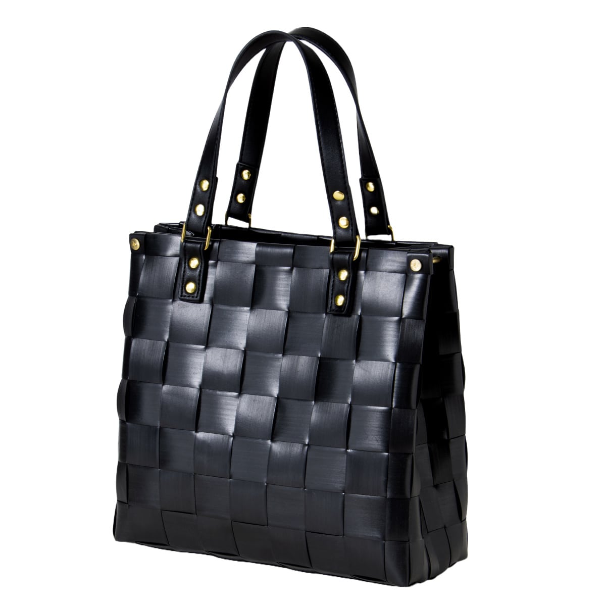 ハンドバッグ Handed By CHARLOTTE 手編み （ ハンデッドバイ バッグ レディース ハンドメイド 編み込み かごバッグ 手編みバッグ 型崩れしにくい リサイクル素材 おしゃれ スタイリッシュ 通勤 ） 【BLACK】