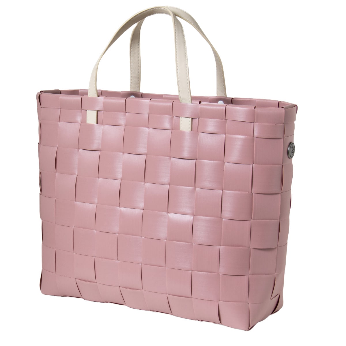 エコバッグ Handed By PETITE 手編み （ バッグ レディース ハンドメイド リサイクル素材 バック 編み込み ハンドバッグ 手編みバッグ ハンデッドバイ ショッピング 通勤 オフィス おしゃれ ポケット付き ） 【terrapink】