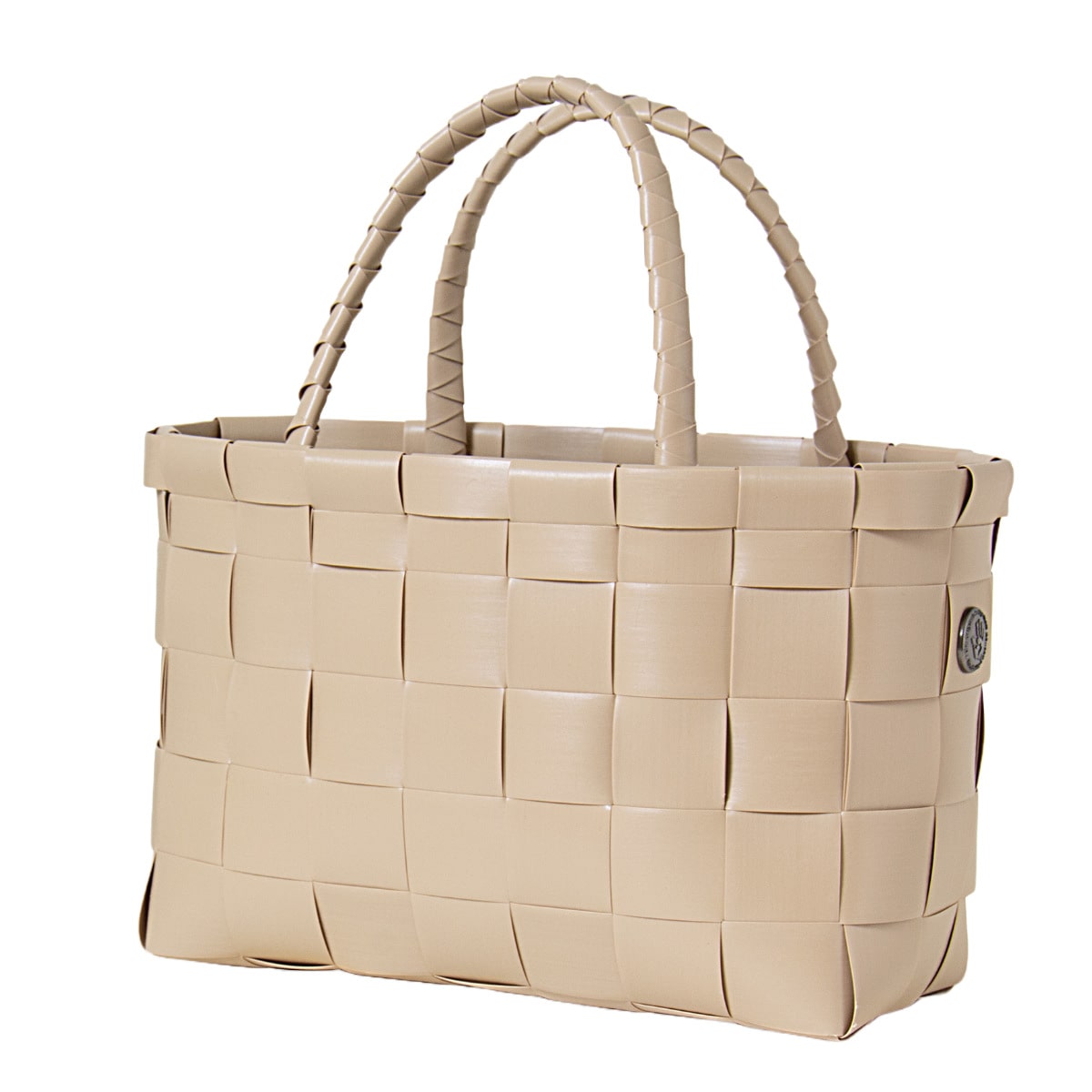 ハンドバッグ Handed By ハンデッドバイ MONACO 手編み （ かごバッグ メルカドバッグ バッグ レディース ハンドメイド 編み込み 小さめ 手編みバッグ プラスチック リサイクル素材 丈夫 通勤 レジャー おしゃれ ） 【mocha】