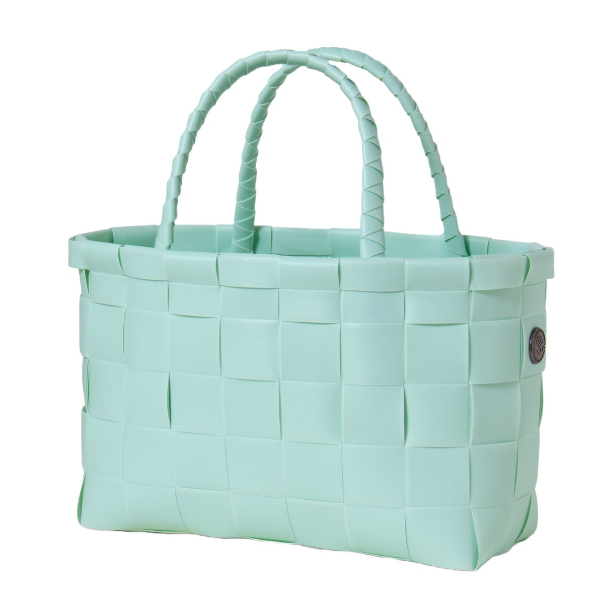 ハンドバッグ Handed By ハンデッドバイ MONACO 手編み （ かごバッグ メルカドバッグ バッグ レディース ハンドメイド 編み込み 小さめ 手編みバッグ プラスチック リサイクル素材 丈夫 通勤 レジャー おしゃれ ） 【softmint】