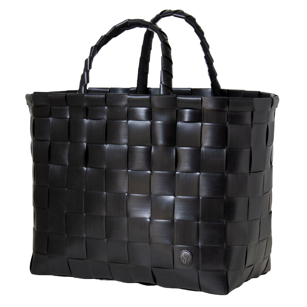 ハンドバッグ Handed By ハンデッドバイ NICE SHOPPER 手編み （ かごバッグ メルカドバッグ バッグ レディース ハンドメイド 編み込み 手編みバッグ プラスチック リサイクル素材 丈夫 通勤 レジャー おしゃれ ） 【BLACK】