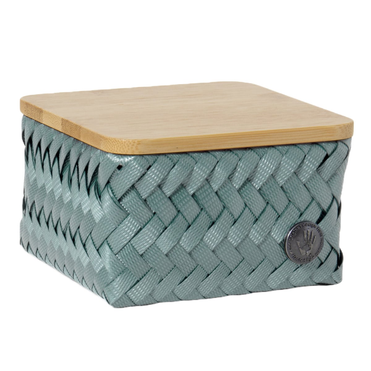 【アウトレット】収納ケース Handed By 13x13x8 cm 蓋付き TOP FIT TINY （ バスケット 収納 手編み カゴ かご ふた付き 小物入れ 小物収納 ハンデッドバイ 収納ボックス ） 【EUCALYPTUS】