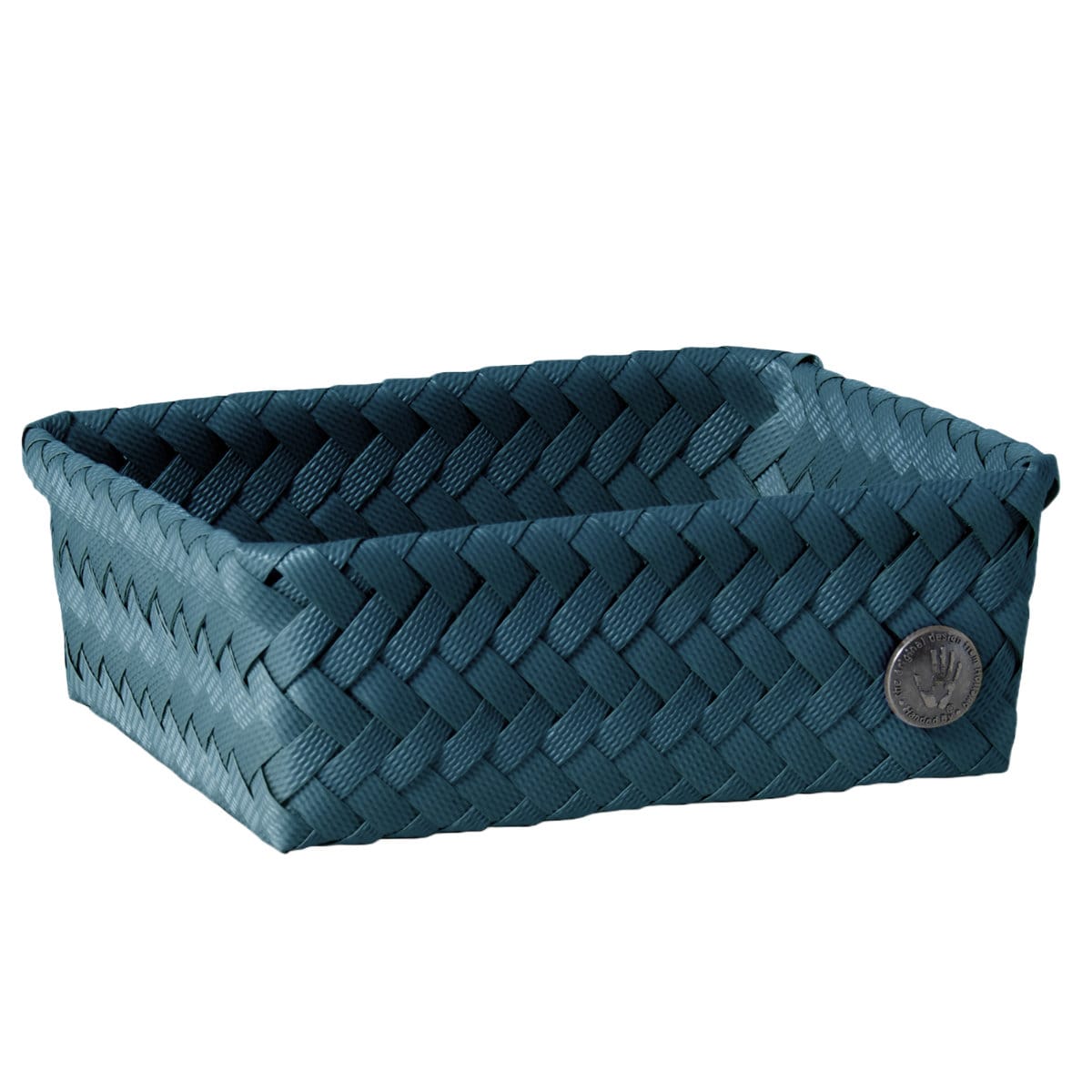 【アウトレット】収納ケース Handed By 18x12x7 cm FIT S （ バスケット 収納 手編み カゴ かご ふた付き 小物入れ 小物収納 ハンデッドバイ 収納ボックス おしゃれ ミニ 小さい ） 【steelblue】