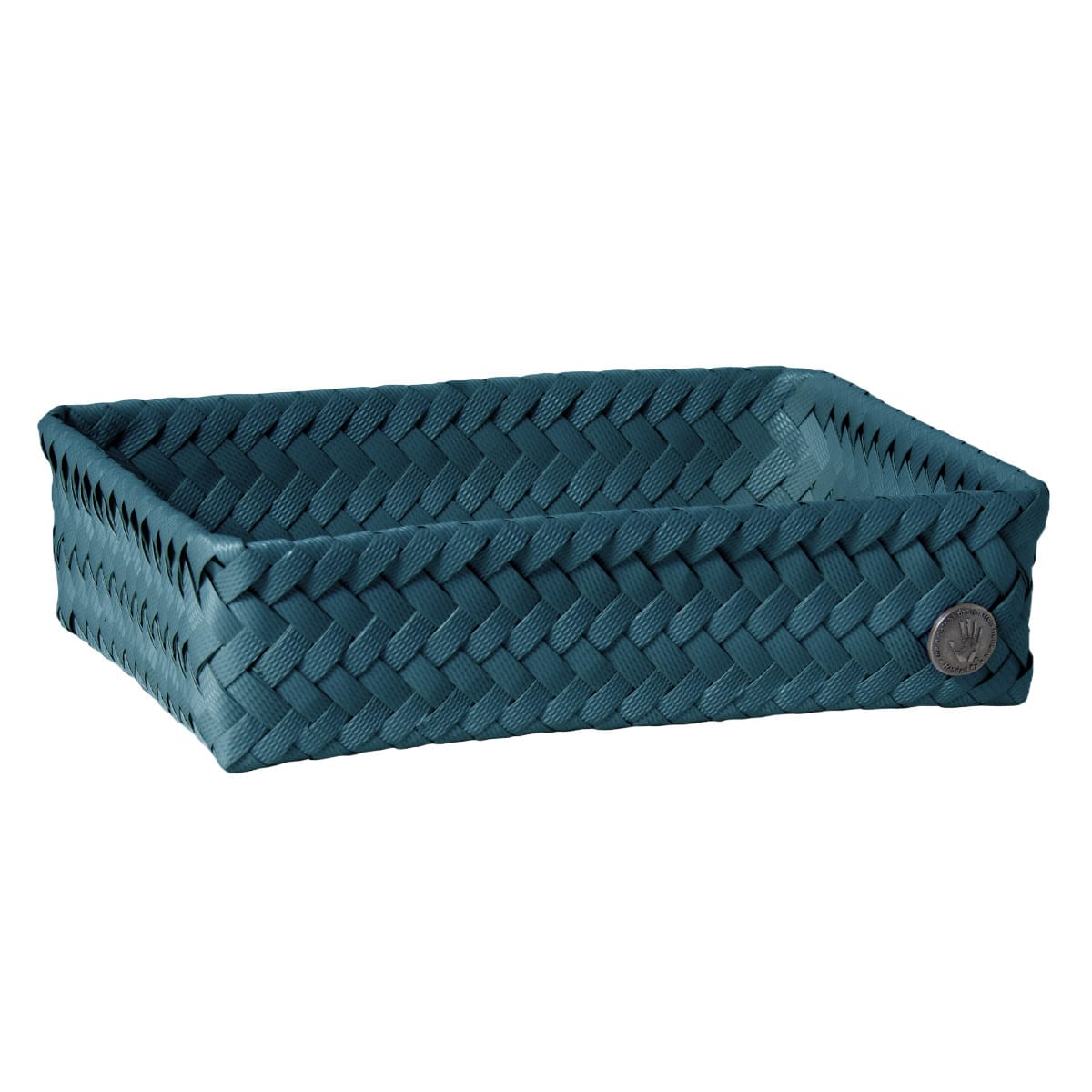 【アウトレット】収納ケース Handed By 24x18x7cm FIT M （ バスケット 収納 手編み カゴ かご ふた付き 小物入れ 小物収納 ハンデッドバイ 収納ボックス おしゃれ ミニ 小さい ） 【steelblue】