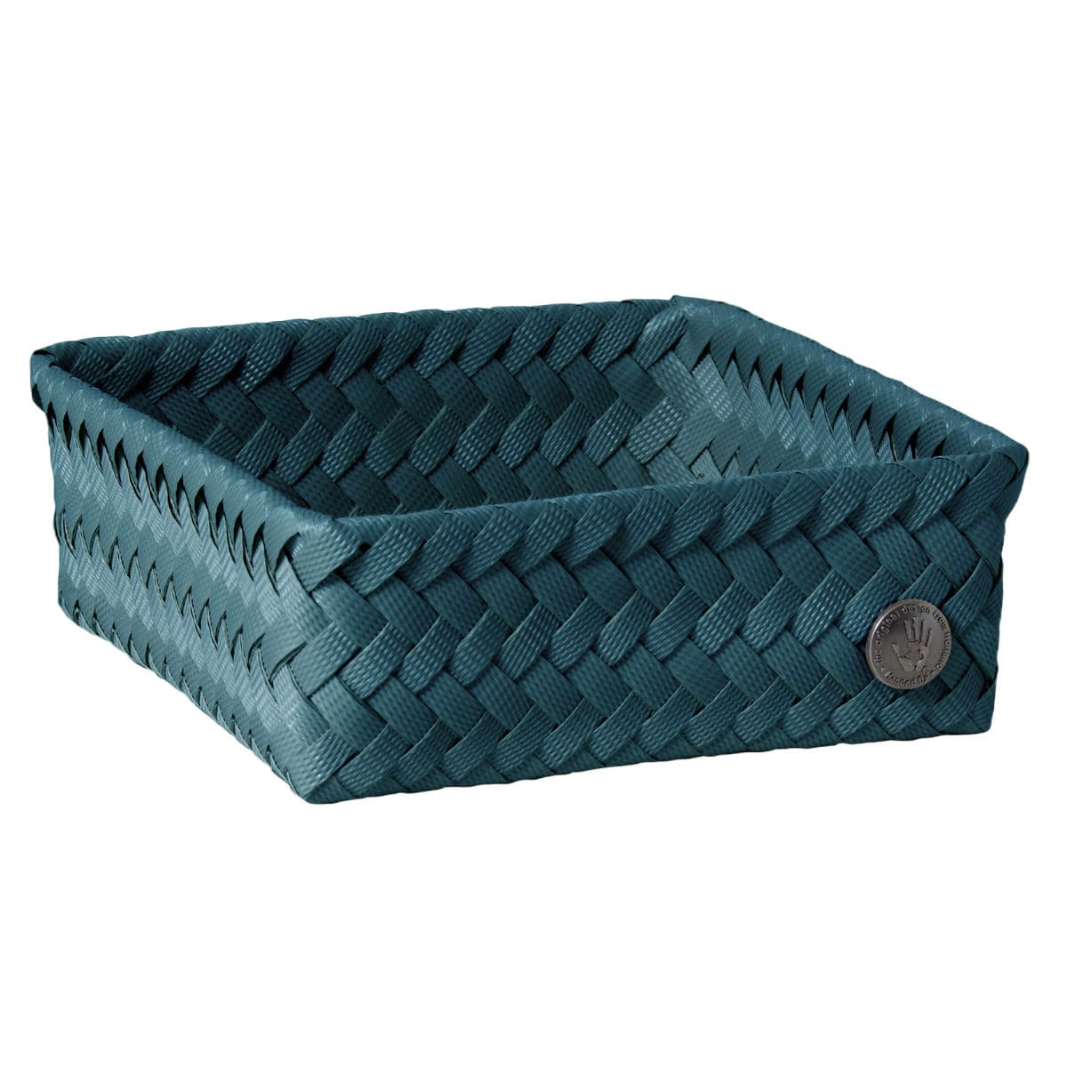 【アウトレット】収納ケース Handed By 18x18x7cm FIT SQUARE 18 （ バスケット 収納 手編み カゴ かご ふた付き 小物入れ 小物収納 ハンデッドバイ 収納ボックス 引き出し 整理 おしゃれ ） 【steelblue】