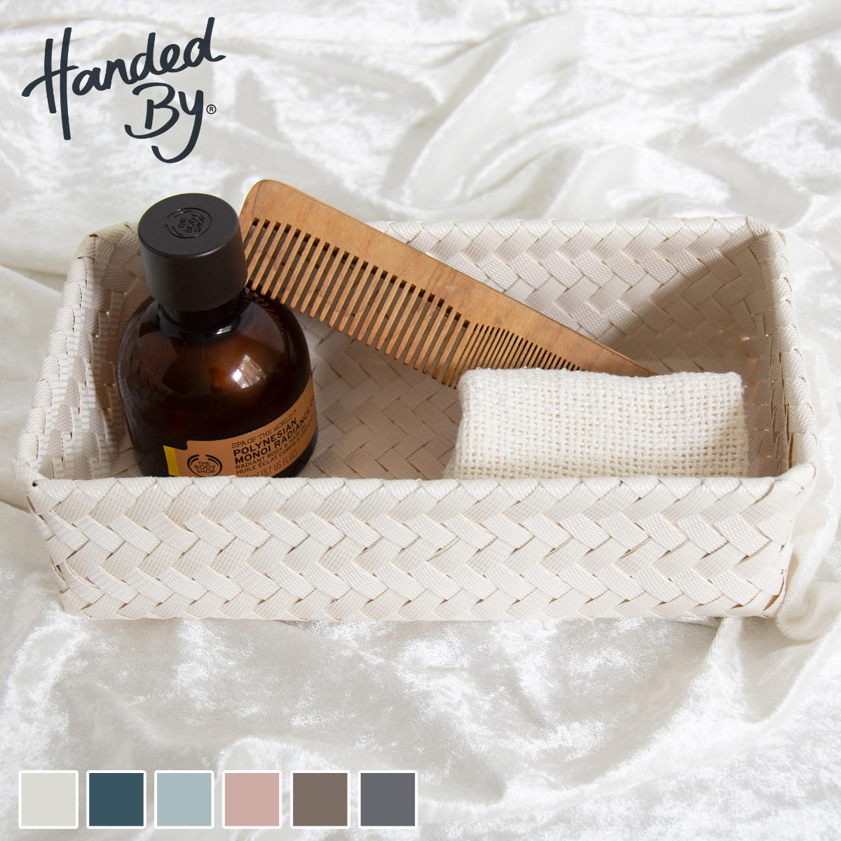 収納ケース Handed By 24x12x7cm FIT DOUBLE TINY （ バスケット 収納 手編み カゴ かご ふた付き 小物入れ 小物収納 ハンデッドバイ 収納ボックス 引き出し 整理 おしゃれ ） 【copperblush】