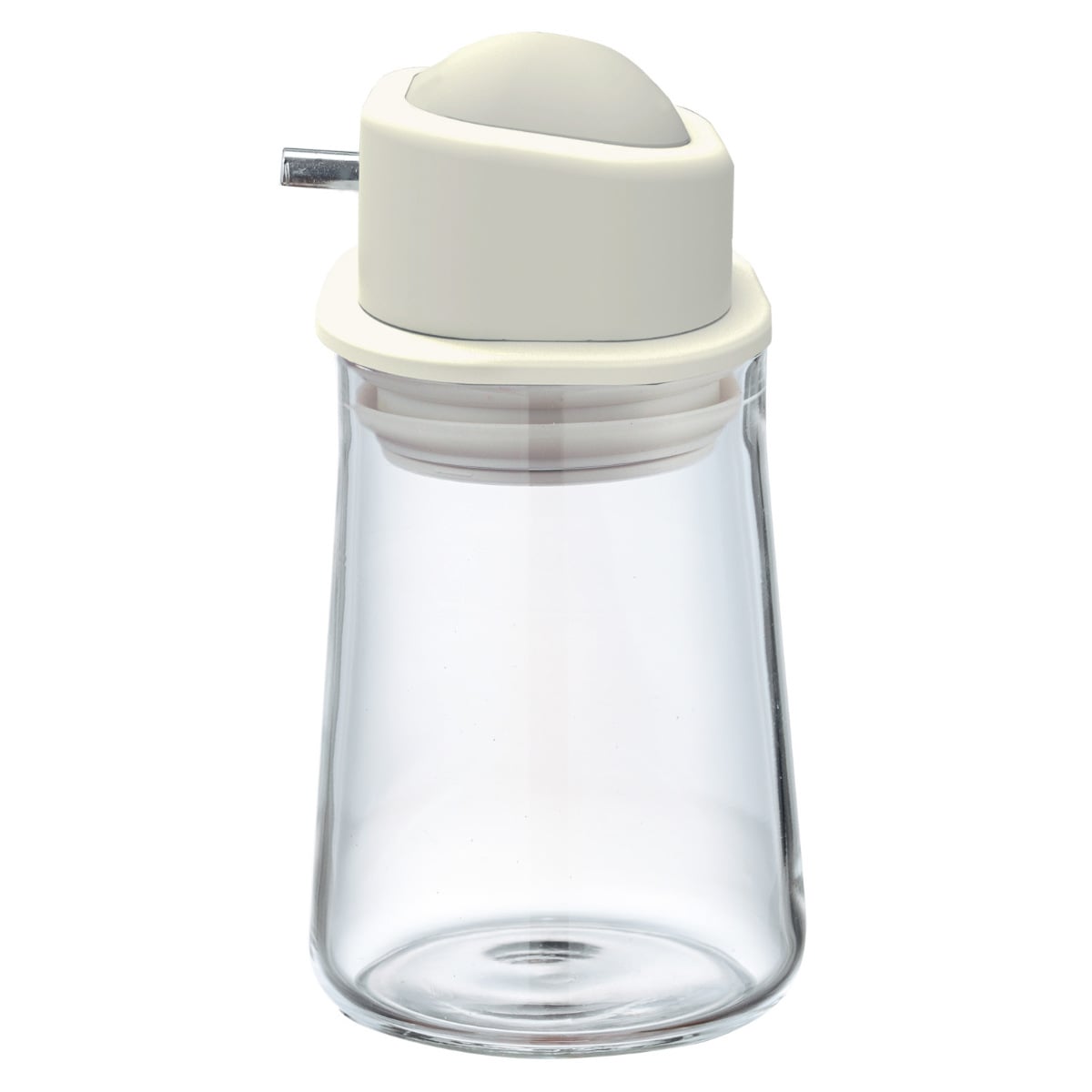 醤油さし 80ml ワンプッシュ 耐熱ガラス製 日本製 （ HARIO 醤油入れ しょうゆ差し しょう油差し しょうゆ入れ しょう油入れ 醤油注ぎ ガラス製 卓上 調味料 入れ 容器 ボトル 保管 保存 プッシュ式 おしゃれ ） 【ペールグレー】