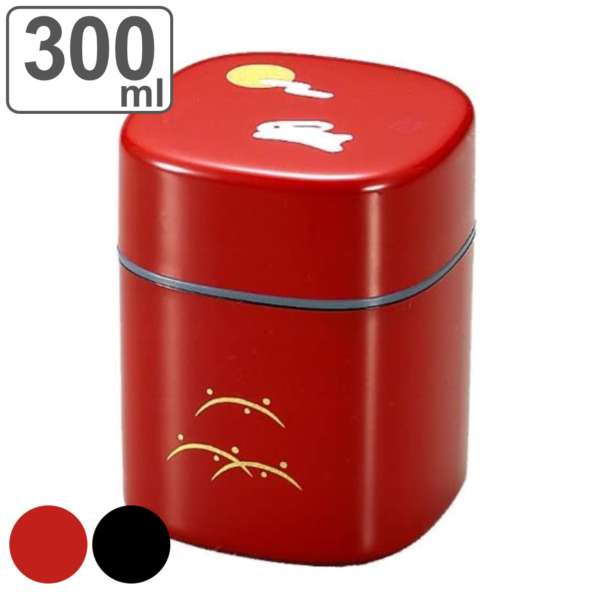 茶筒 300ml 茶入れ 朱うさぎ HAKOYA （ おしゃれ 日本製 かわいい お茶 和風 お茶容器 茶葉容器 保存容器 保存缶 茶缶 お茶缶 キャニスター 保存 容器 茶 茶葉 茶葉保存 お茶葉保存 お茶葉容器 お茶っぱ入れ ） 【黒】