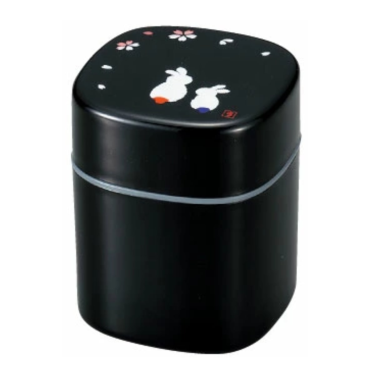 茶筒 茶入れ 300ml 朱花見うさぎ HAKOYA （ おしゃれ 日本製 かわいい お茶 和風 お茶容器 茶葉容器 保存容器 保存缶 茶缶 お茶缶 キャニスター 保存 容器 茶 茶葉 茶葉保存 お茶葉保存 お茶葉容器 お茶っぱ入れ ） 【黒】