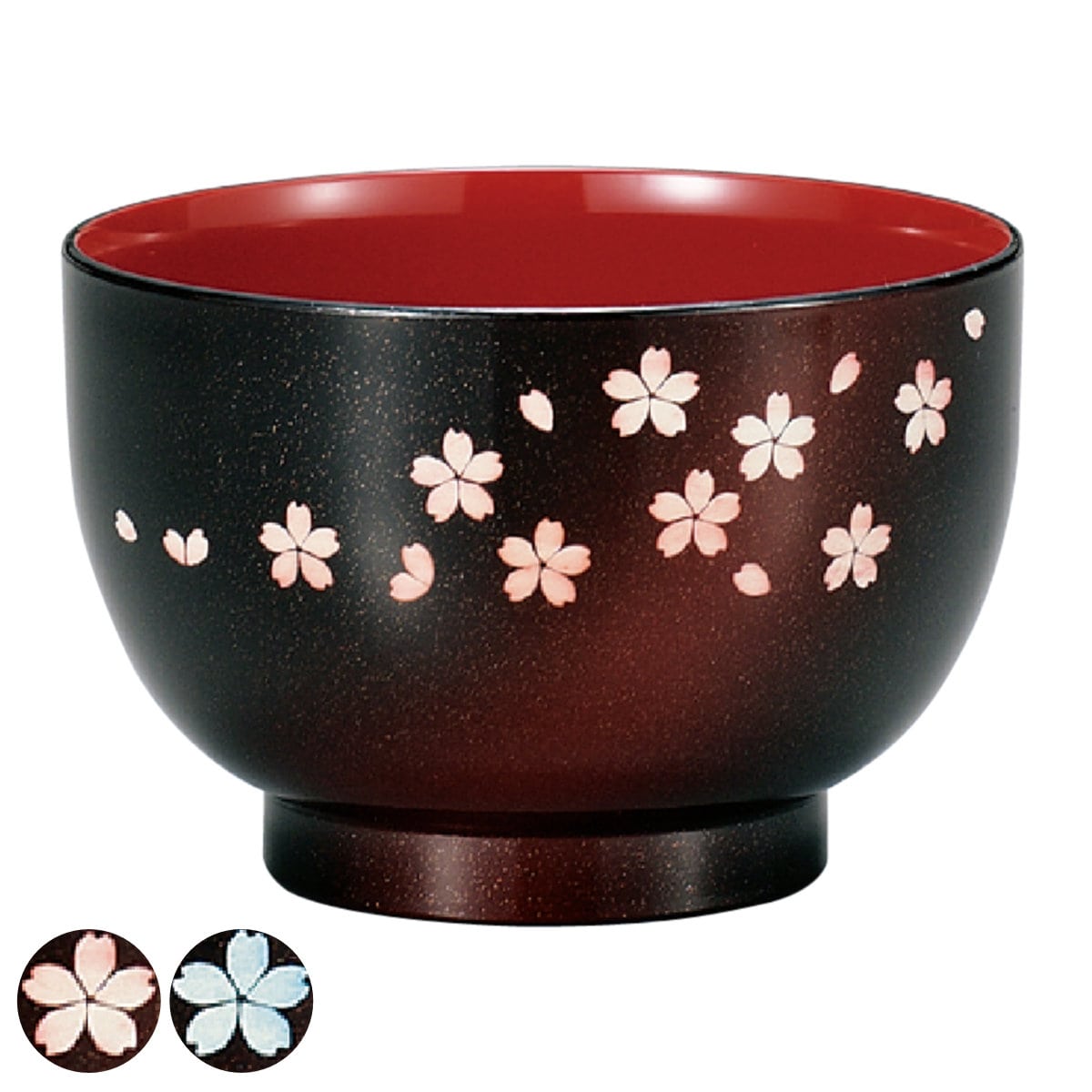 汁椀 360ml 茜桜 HAKOYA プラスチック （ 食洗機対応 電子レンジ対応 お椀 椀 日本製 国産 花柄 和食器 プラスチック製 割れにくい 軽い 子供 お年寄り 味噌汁 お吸い物 スープ おしゃれ ） 【赤】