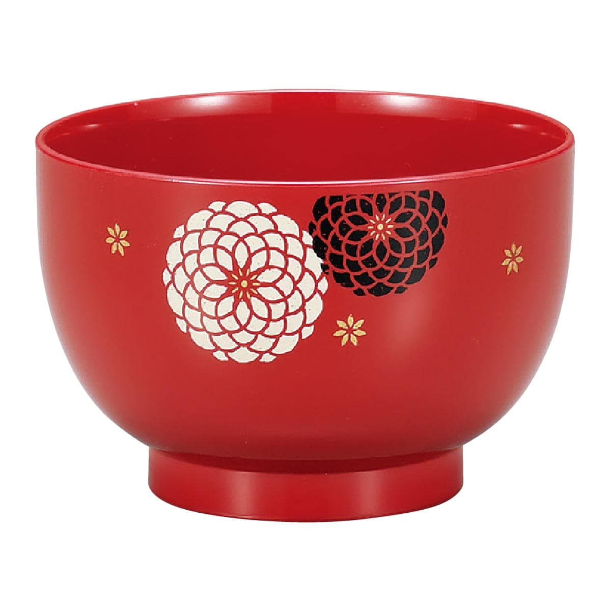 汁椀 400ml 百華 HAKOYA プラスチック （ 食洗機対応 電子レンジ対応 お椀 椀 日本製 国産 花柄 和食器 プラスチック製 割れにくい 軽い 子供 お年寄り 味噌汁 お吸い物 スープ ミニ丼 おしゃれ ） 【赤】