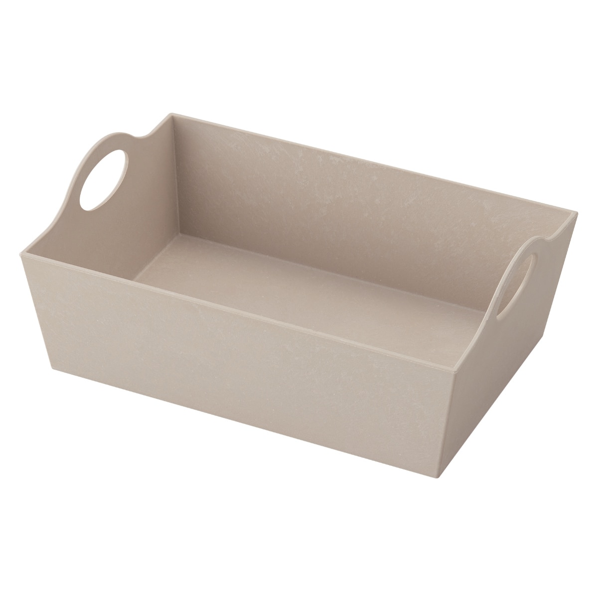 ミニバスケット L 2個入り アースピース （ バスケット 収納 収納ボックス プラスチック 小物ケース 小物入れ 小物収納 日本製 卓上収納 整理 ケース おしゃれ 小さい 収納バスケット 持ち手付き 雑貨 インテリア キッチン リビング ） 【ベージュ】