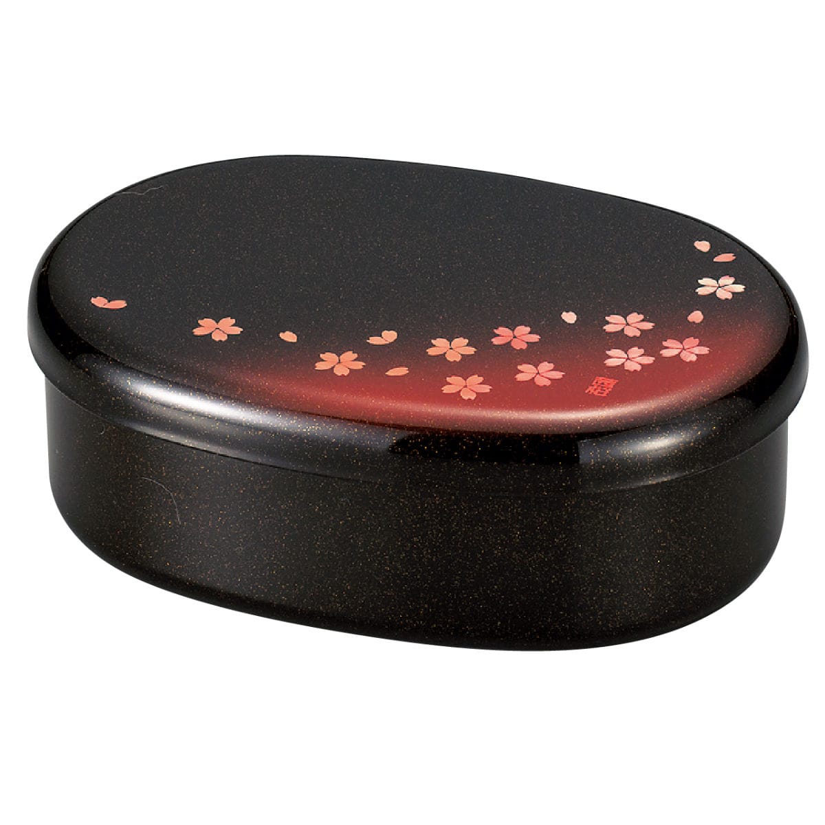 お弁当箱 小判一段弁当 茜桜赤 1段 480ml （ 弁当箱 ランチボックス レンジ対応 食洗機対応 一段 大人 日本製 女子 レンジOK 食洗機OK 弁当 お弁当 中子付き ランチバンド付き 花柄 女性 ）