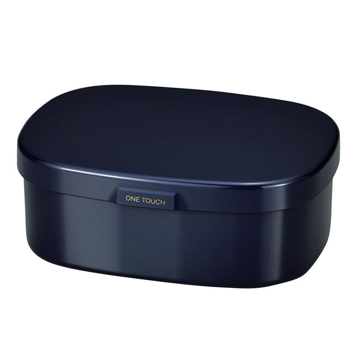 お弁当箱 さっと洗えるお弁当箱 L 1段 900ml （ 弁当箱 ランチボックス レンジ対応 食洗機対応 一段 大容量 レンジOK 食洗機OK 弁当 お弁当 仕切り付き 大人 日本製 ） 【ネイビー】