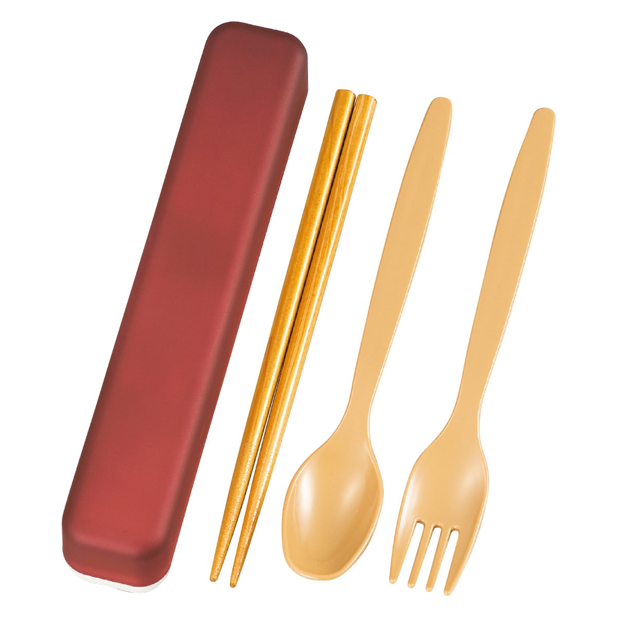カトラリーセット スリムトリオセット （ お箸 スプーン フォーク 18cm 大人 日本製 18センチ カトラリー セット お弁当用 給食 携帯用 抗菌 ） 【フローラルレッド】