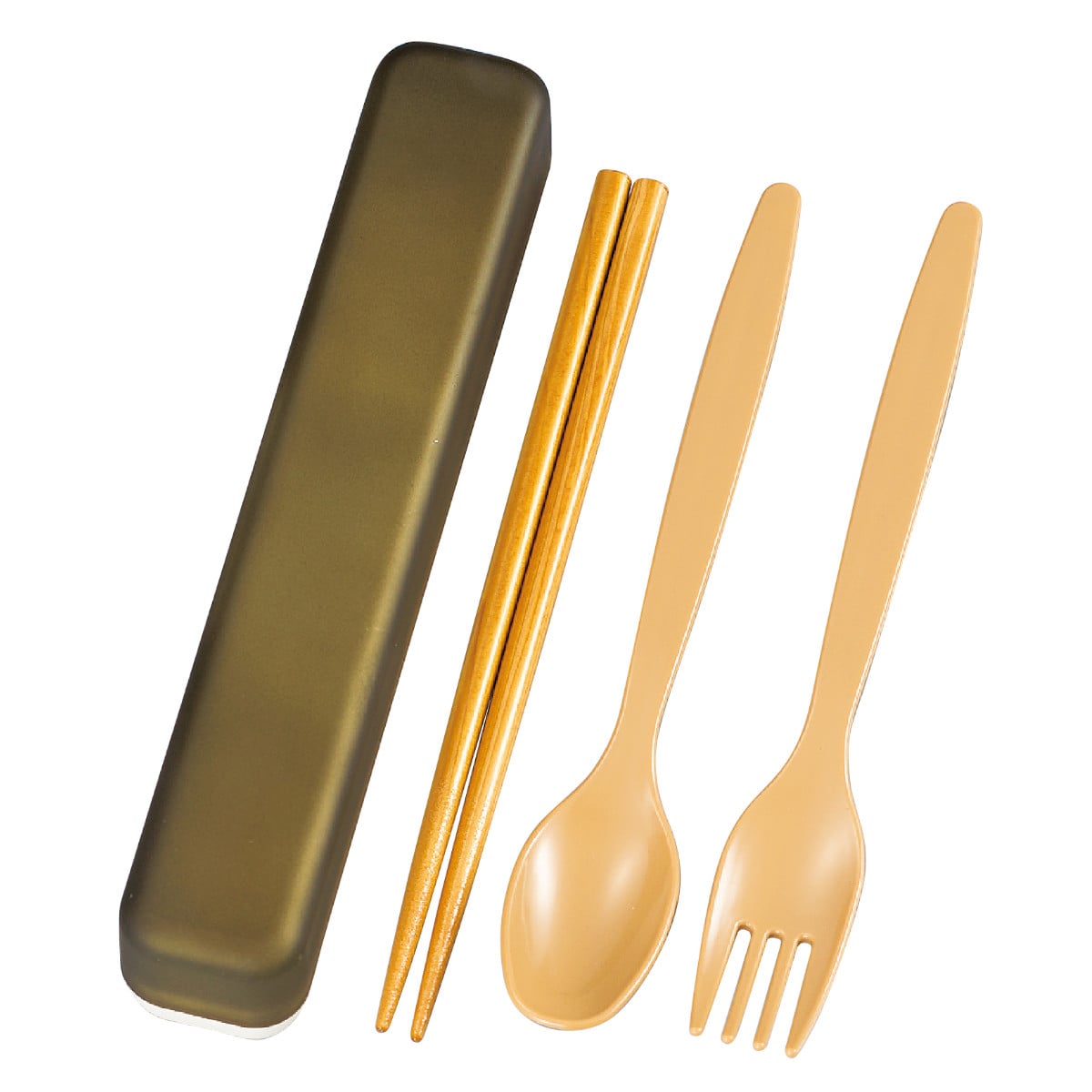 カトラリーセット スリムトリオセット （ お箸 スプーン フォーク 18cm 大人 日本製 18センチ カトラリー セット お弁当用 給食 携帯用 抗菌 ） 【リーフグリーン】