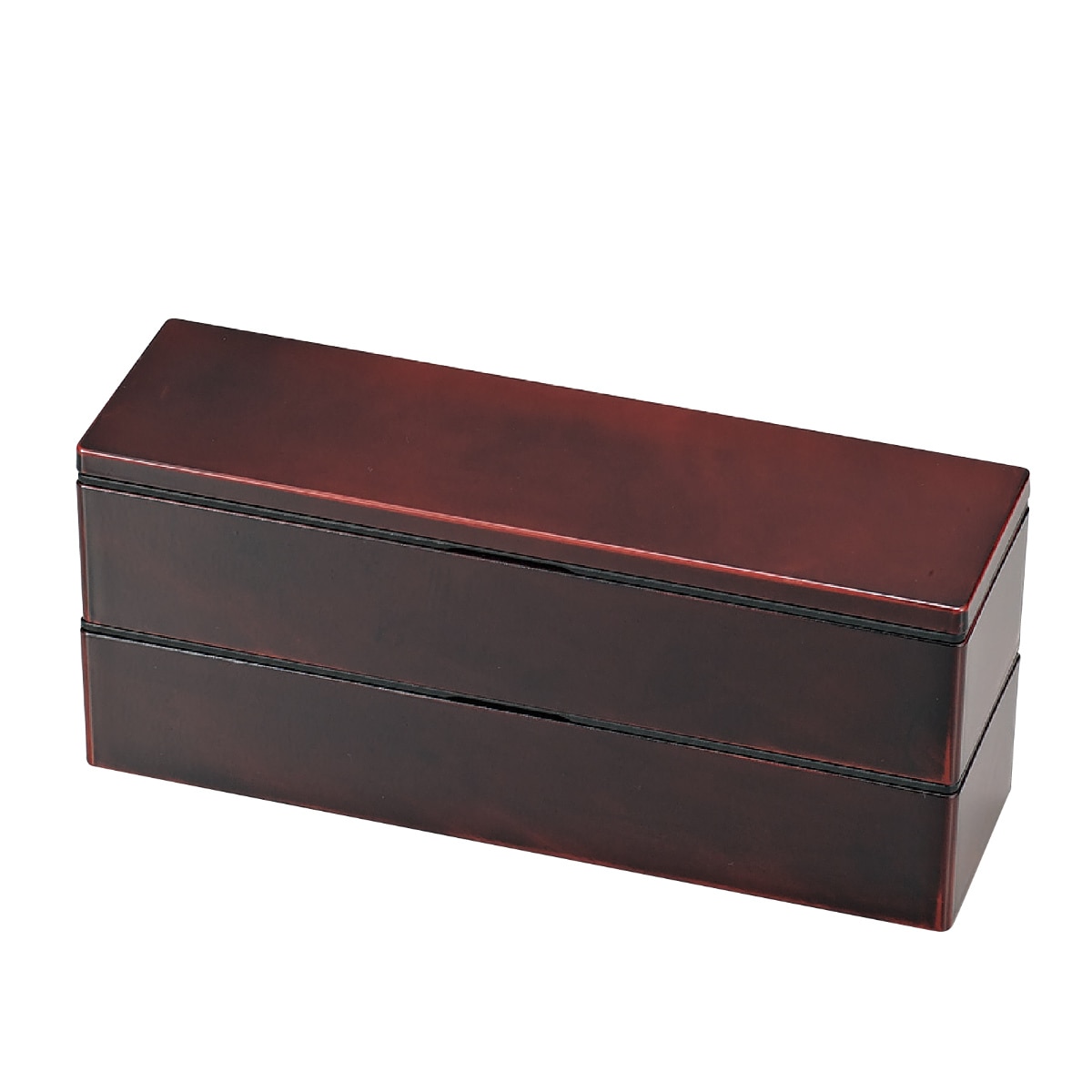 お弁当箱 スリム二段弁当 2段 840ml （ 弁当箱 ランチボックス 二段 レンジ対応 食洗機対応 日本製 ンジOK 食洗機OK お弁当 弁当 仕切り付き ランチバンド付き 木目 大人 大容量 ） 【栃木目】