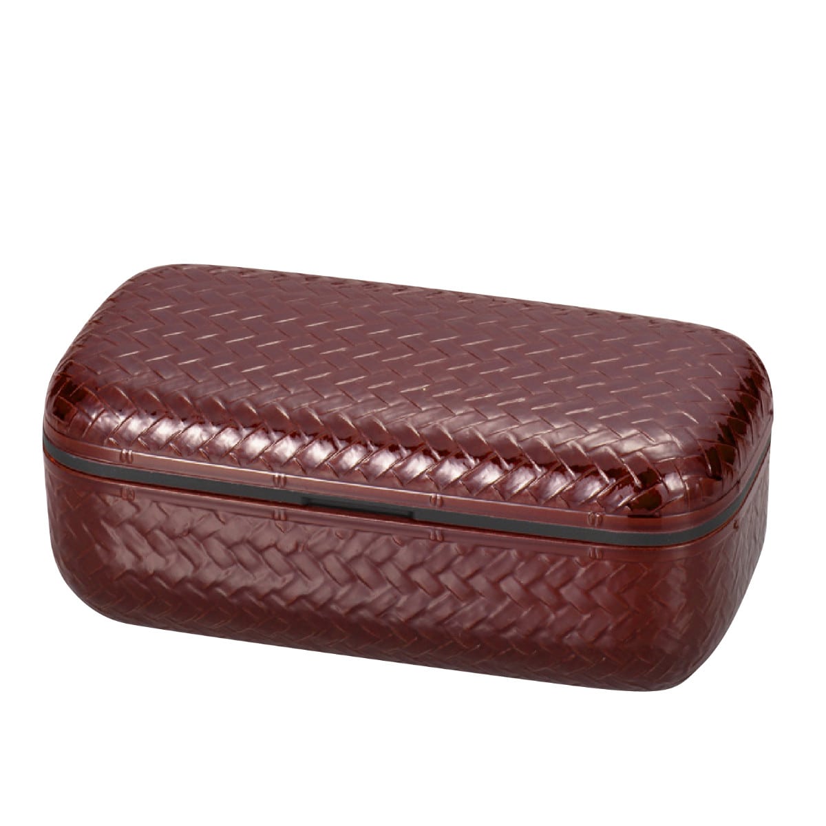 お弁当箱 あじろ一段弁当 1段 650ml （ 弁当箱 ランチボックス あじろ弁当箱 レンジ対応 食洗機対応 一段 大人 レンジOK 食洗機OK お弁当 弁当 ランチバンド付き 中子付き あじろ弁当 和風 日本製 ） 【赤溜】