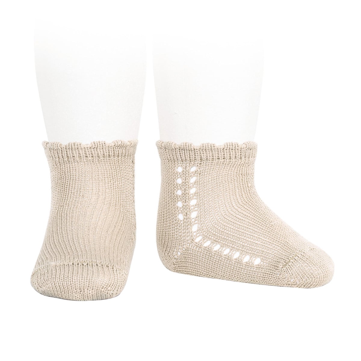 靴下 condor 子供用 6～7歳 Side openwork perle short socks （ コンドル 子ども用 キッズ 子供 くつした ショートソックス 丈夫 こども用 くつ下 肌触り 滑らか 綿 コットン ） 【304Lino（6歳‐7歳）】