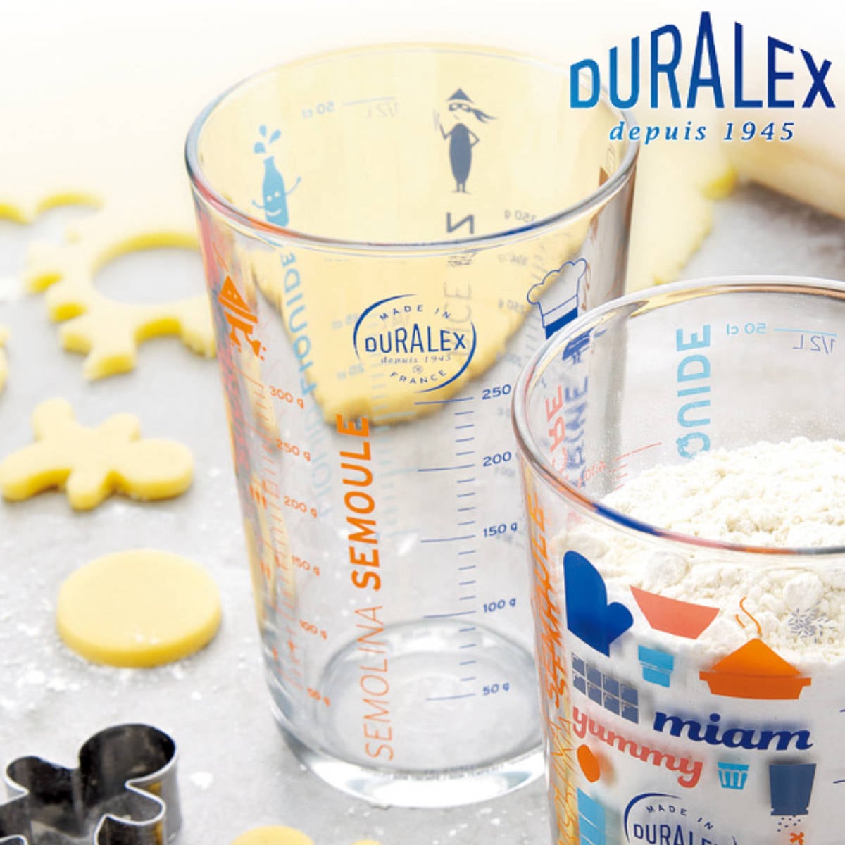 デュラレックス グラス 560ml MEASURE GLASS CHEF メジャーグラス ガラス （ DURALEX メジャーカップ 軽量カップ 食器 ガラス製 コップ デザートカップ 目盛り付き 丈夫 シンプル 洋食器 おしゃれ ）