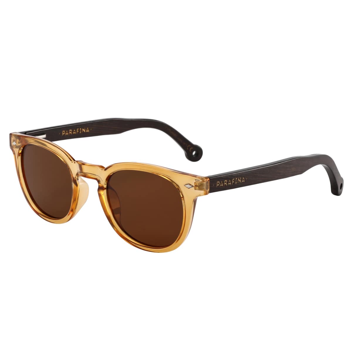 サングラス PARAFINA CALA おしゃれ レディース メンズ （ カラーレンズ メガネ 軽量 フレーム 眼鏡 めがね ファッショングラス UVカット 男女兼用 紫外線カット 度なし 伊達メガネ ポリカーボネート リサイクルHDPE 竹 ） 【CARAMEL】