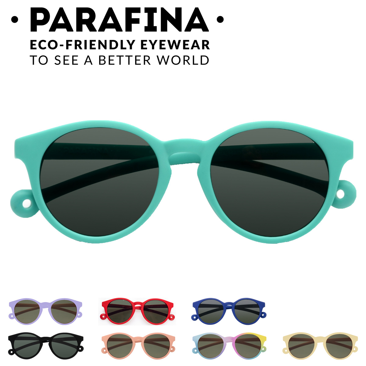 サングラス PARAFINA BALLENA 子供用 6歳～9歳 （ パラフィナ 子供用サングラス カラーレンズ メガネ 軽量 フレーム 眼鏡 めがね UVカット ファッショングラス キッズ 紫外線カット 度なし 伊達メガネ おしゃれ ） 【BLACK】