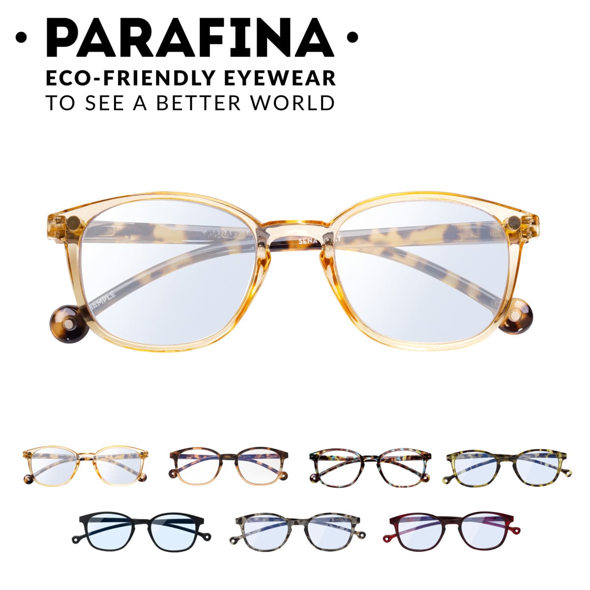 PC用メガネ PARAFINA SENA ブルーライトカット （ ブルーライトカットメガネ メガネ おしゃれ 軽量 フレーム 眼鏡 めがね pcメガネ ブルーライト 反射防止 エコ ポリカーボネート サスティナブル ） 【ASHWHITEDEMI】