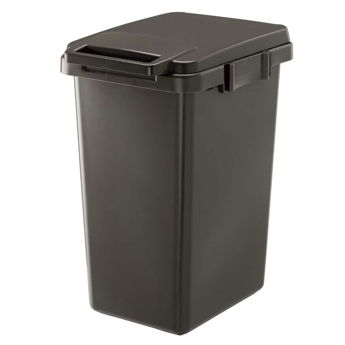 ゴミ箱 45L 連結 屋内外兼用 片手で開く連結ダストボックス HOME&HOME （ ごみ箱 45リットル 45 屋外 屋内 兼用 ふた付き 分別 シンプル 大容量 連結ダストボックス 袋止め付き 角型 外用 屋外用 無地 ベーシック ） 【ダークグレー】