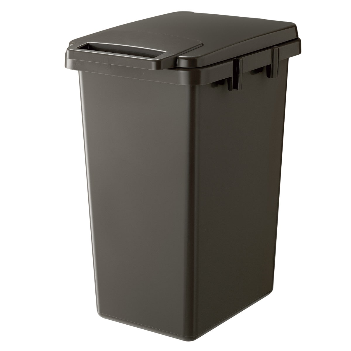 ゴミ箱 70L 連結 屋内外兼用 片手で開く連結ダストボックス HOME&HOME （ ごみ箱 70リットル 屋外 屋内 兼用 ふた付き 分別 シンプル 大容量 連結ダストボックス 袋止め付き 角型 外用 屋外用 無地 ベーシック ） 【ダークグレー】