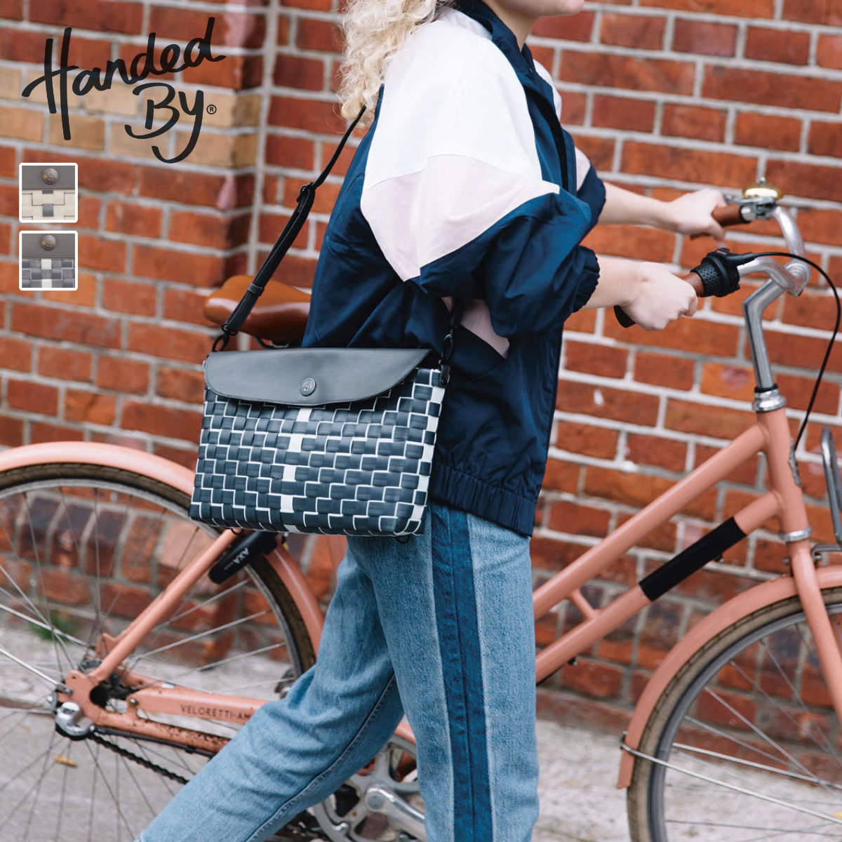 ショルダーバッグ Handed By 限定デザイン UPTOWN 手編み （ バッグ レディース ハンドバッグ クラッチバッグ リュック カバン ハンデッドバイ ハンドメイド リサイクル素材 編み込み 手編みバッグ かばん おしゃれ ） 【DARKGREY】