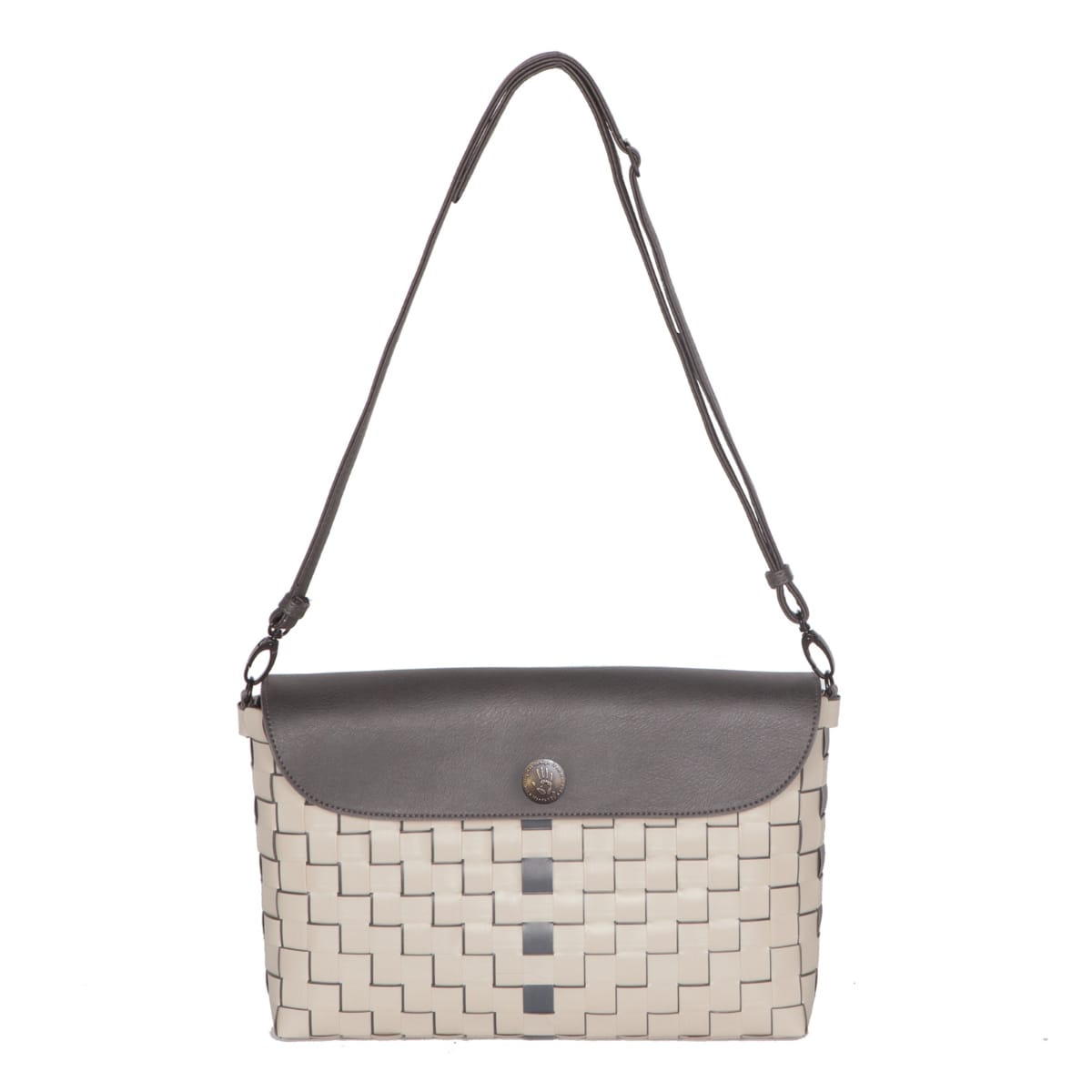 ショルダーバッグ Handed By 限定デザイン UPTOWN 手編み （ バッグ レディース ハンドバッグ クラッチバッグ リュック カバン ハンデッドバイ ハンドメイド リサイクル素材 編み込み 手編みバッグ かばん おしゃれ ） 【palegrey】