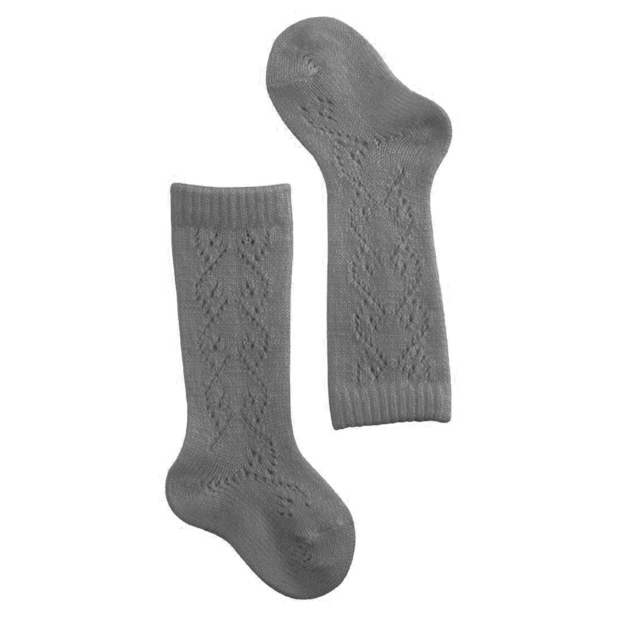 靴下 condor 子供用 8歳～9歳 Merino wool-blend knee socks with openwork hearts （ コンドル ソックス 子供用靴下 子ども用靴下 くつ下 くつした ニーハイソックス 丈夫 透かし編み ）