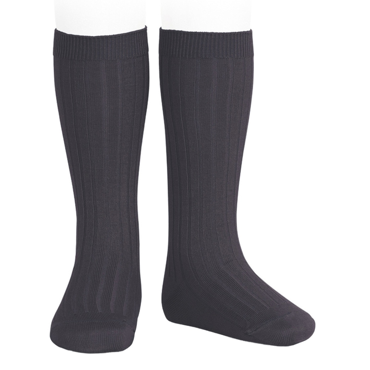 靴下 condor コンドル 14.5～24.5cm ベーシック リブ ニーハイソックス カラー2 （ ソックス 子供 子ども用靴下 くつ下 くつした キッズ ジュニア リブソックス ハイソックス 丈夫 スペイン製 手触り 肌触り 滑らか ギフト おしゃれ ） 【カーボン 6】