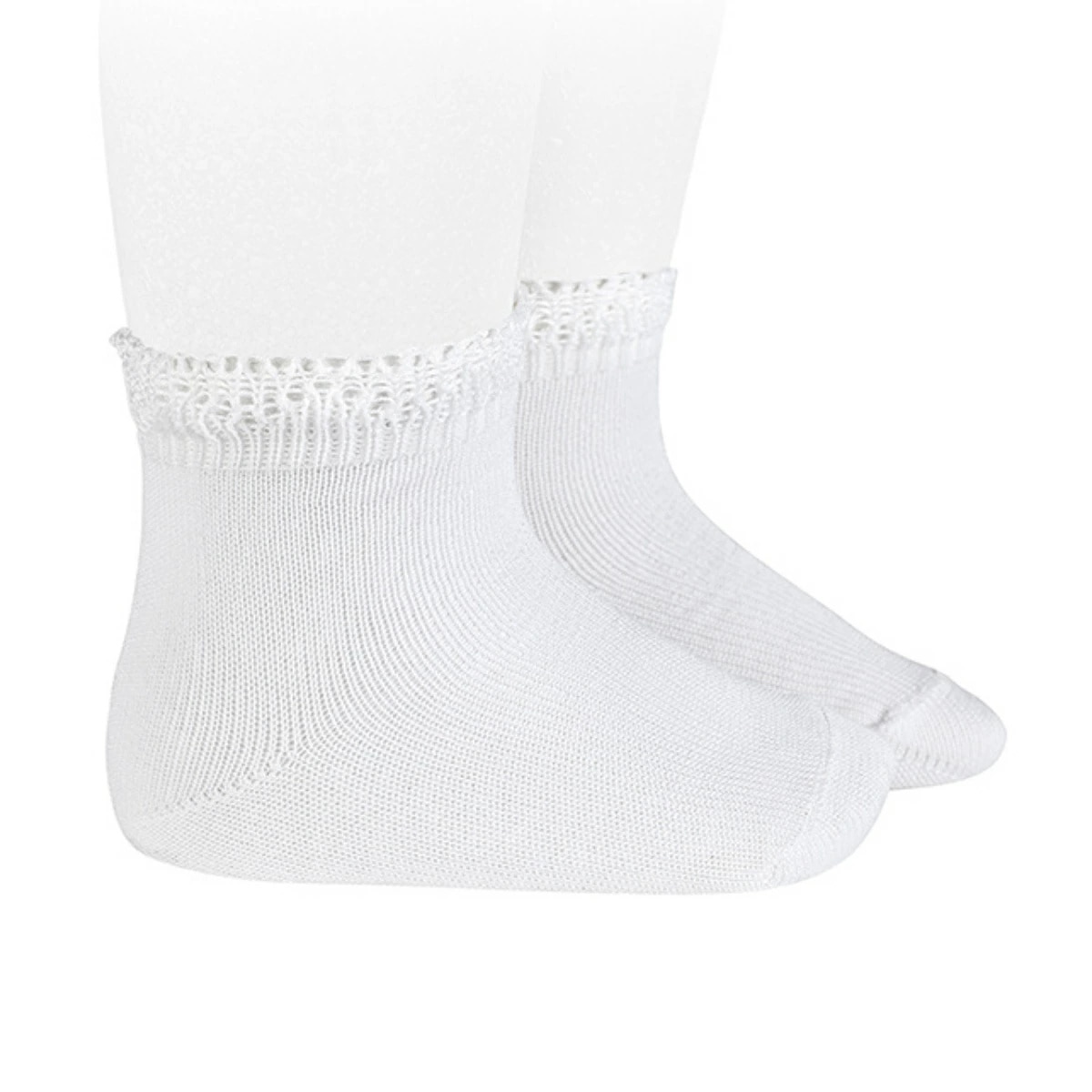 靴下 condor 子供 4歳～9歳 カフ付き オープンワーク ショートソックス （ コンドル 子供用靴下 キッズ ソックス くつ下 くつした Short socks with openwork Cuff 丈夫 子ども用靴下 キッズソックス スペイン製 入学式 ） 【ブランコ 4】