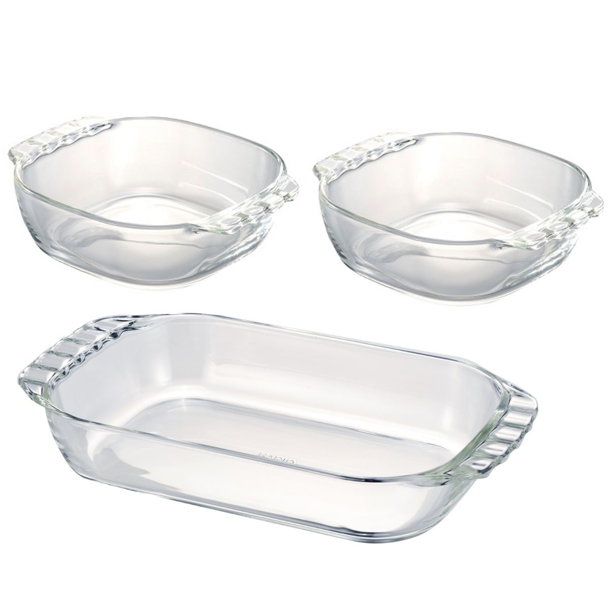 ハリオ トースター皿 耐熱ガラス 3個入り （ HARIO 食洗機対応 電子レンジ対応 オーブン対応 ガラス食器 耐熱食器 オーブンウェア グラタン ラザニア キッシュ 朝食 オーブン料理 お手入れ 簡単 おしゃれ ）