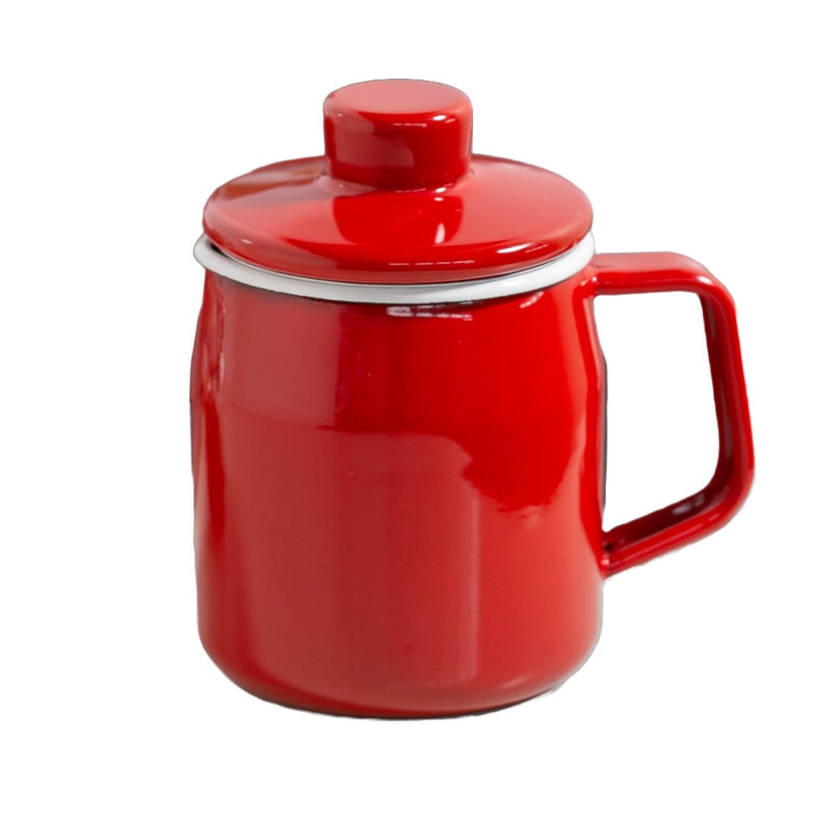 オイルポット 350ml Filto ミニ 富士ホーロー Honey Ware ハニーウェア （ 油ポット 油こし器 オイルストッカー フィルト 0.35L コンパクト こし網付き ホーロー 琺瑯 油 保存 容器 ろ過 おしゃれ ） 【レッド】