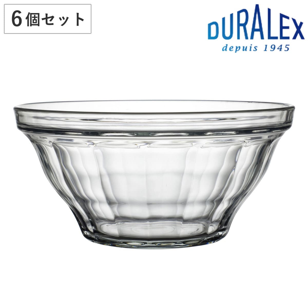 DURALEX デュラレックス ピカルディ ボウル 23cm 6個セット （ PICARDIE 食洗機対応 電子レンジ対応 強化ガラス サラダボウル 食器 ガラス ガラス製 サラダ パスタ デザート フルーツ 丈夫 シンプル 洋食器 おしゃれ ）