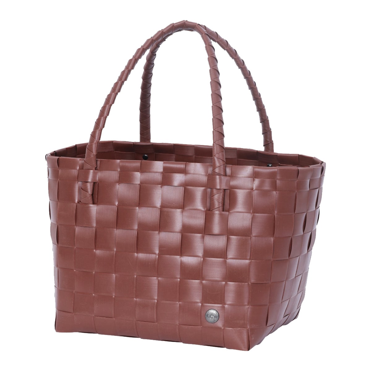 トートバッグ Handed By Paris （ ハンデッドバイ カゴバッグ ハンドバッグ レディース バスケット ハンドメイド カゴ かご 編み込み マチあり 長方形 小物入れ 小物収納 リサイクル素材 おしゃれ ） 【autumnbrown】