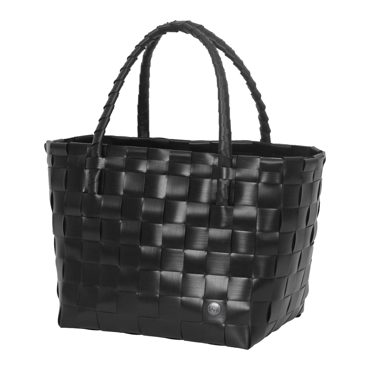 トートバッグ Handed By Paris （ ハンデッドバイ カゴバッグ ハンドバッグ レディース バスケット ハンドメイド カゴ かご 編み込み マチあり 長方形 小物入れ 小物収納 リサイクル素材 おしゃれ ） 【BLACK】