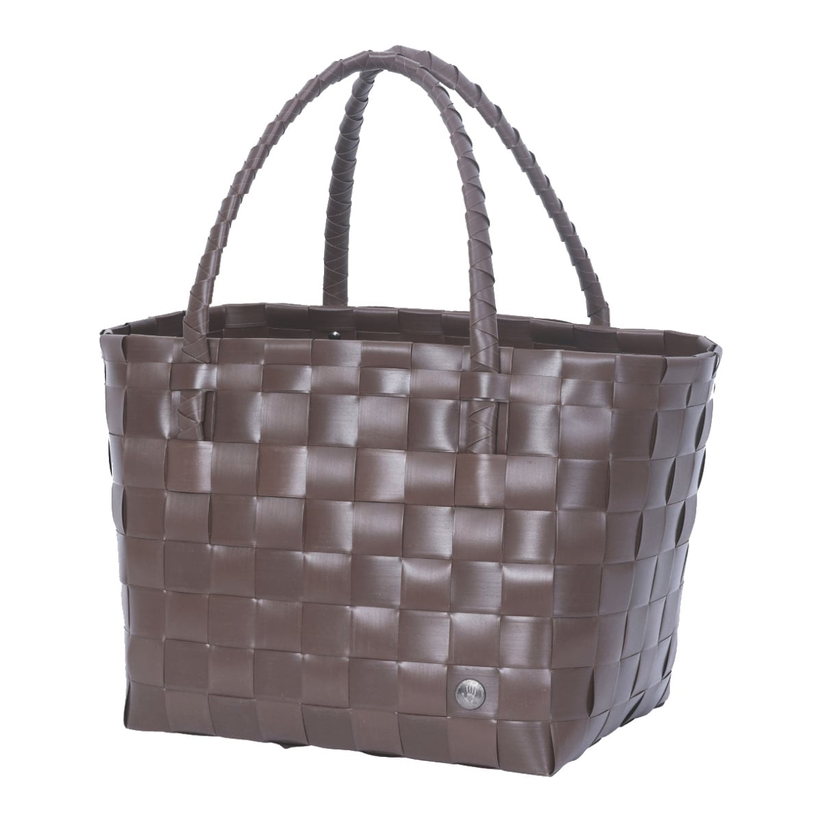 トートバッグ Handed By Paris （ ハンデッドバイ カゴバッグ ハンドバッグ レディース バスケット ハンドメイド カゴ かご 編み込み マチあり 長方形 小物入れ 小物収納 リサイクル素材 おしゃれ ） 【espressobrown】