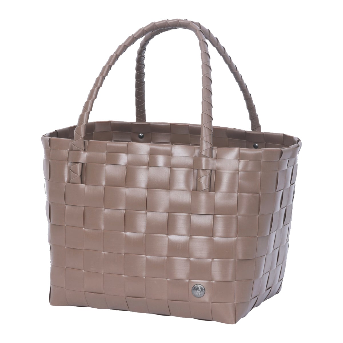 トートバッグ Handed By Paris （ ハンデッドバイ カゴバッグ ハンドバッグ レディース バスケット ハンドメイド カゴ かご 編み込み マチあり 長方形 小物入れ 小物収納 リサイクル素材 おしゃれ ） 【hazelbrown】