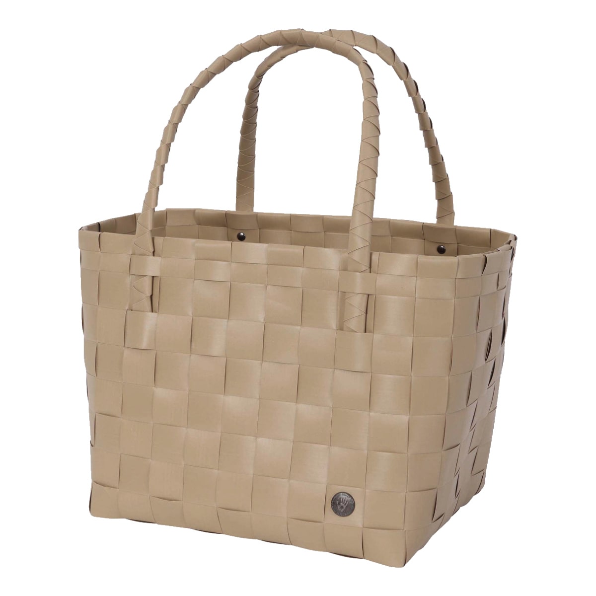 トートバッグ Handed By Paris （ ハンデッドバイ カゴバッグ ハンドバッグ レディース バスケット ハンドメイド カゴ かご 編み込み マチあり 長方形 小物入れ 小物収納 リサイクル素材 おしゃれ ） 【mocha】