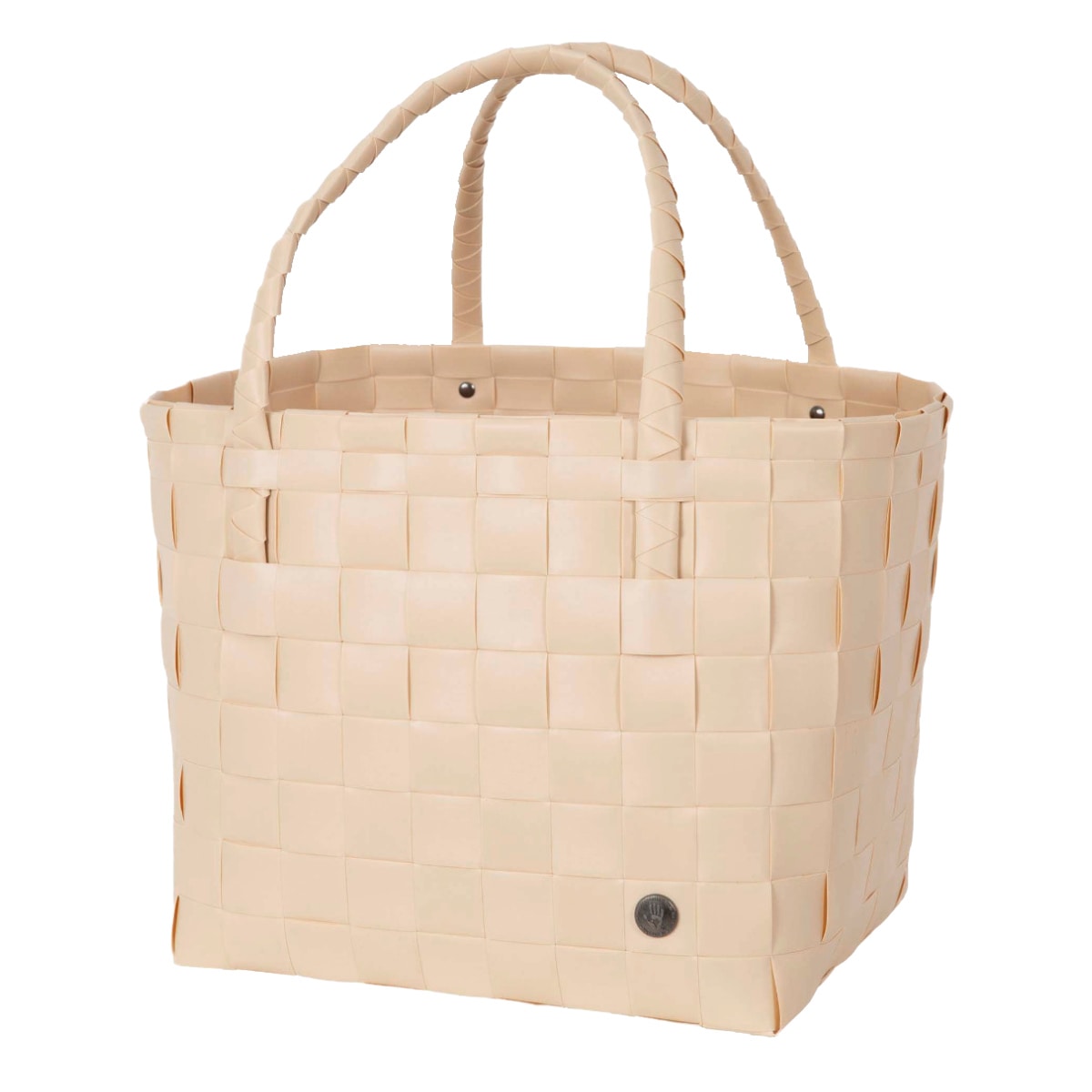 トートバッグ Handed By Paris （ ハンデッドバイ カゴバッグ ハンドバッグ レディース バスケット ハンドメイド カゴ かご 編み込み マチあり 長方形 小物入れ 小物収納 リサイクル素材 おしゃれ ） 【saharasand】