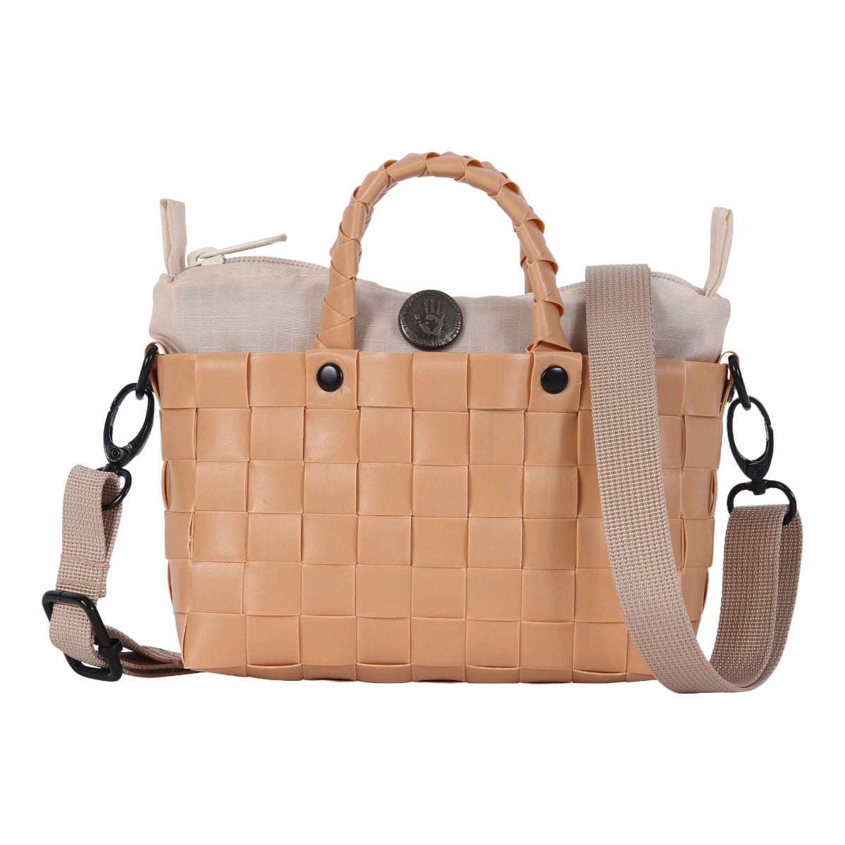 ショルダーバッグ Handed By Pepper 手編み 小さめ （ バッグ ミニショルダー かばん 鞄 サコッシュ レディース 軽量 リサイクル素材 ハンデッドバイ ハンドメイド ポシェット ポーチ カゴ かご 編み込み 斜め掛け コンパクト エコ ） 【orangemelon】